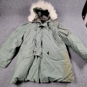 Vintage Extreme Cold Weather Parka Mens M US Military N-3B ECW Fur Lined Hood